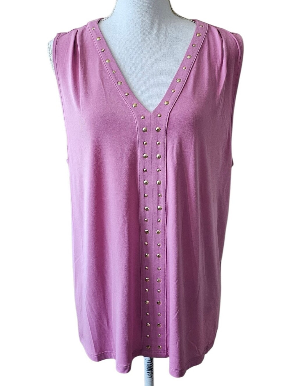 INC International Concepts Pink Studded Sleeveless Top Women’s XL NWT